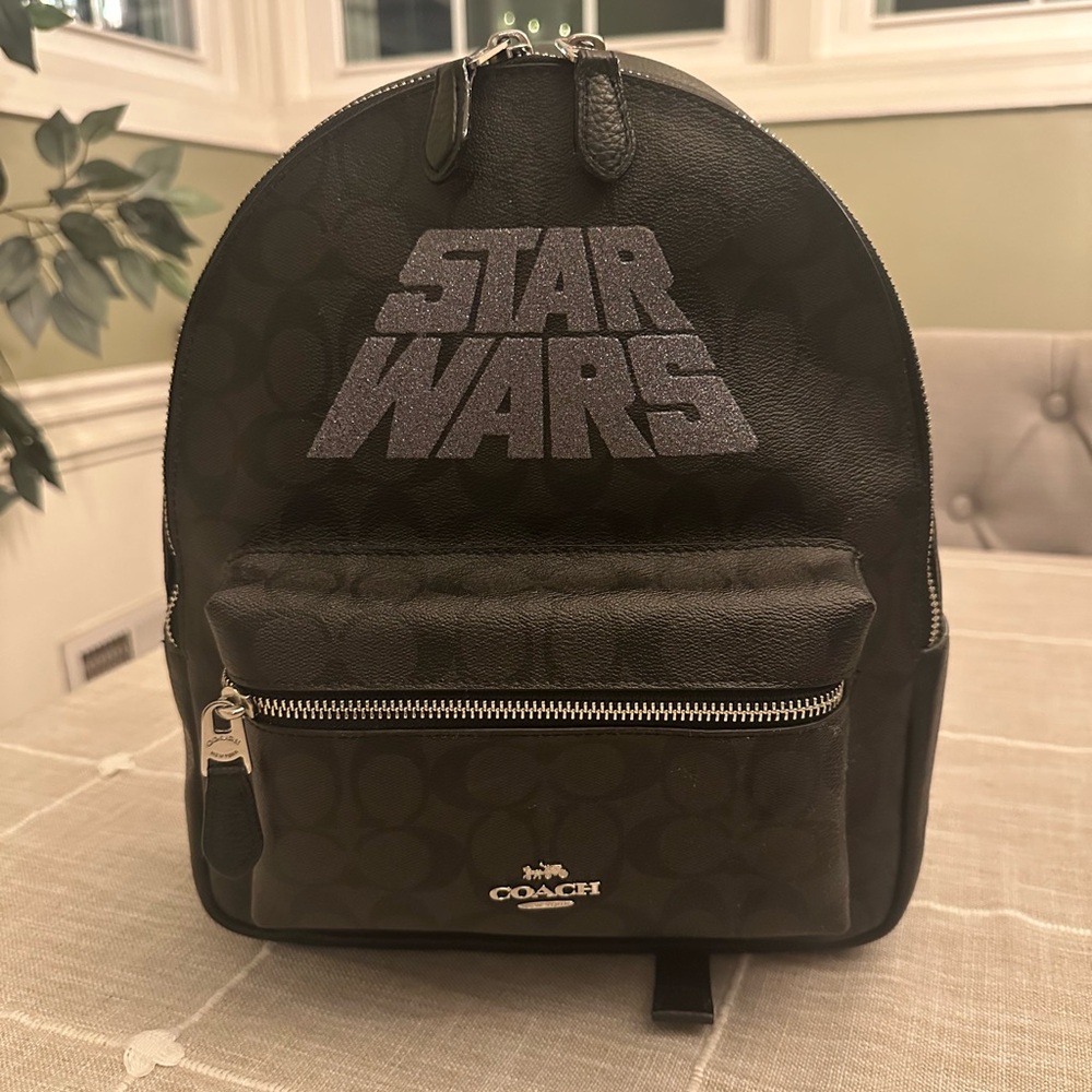 Coach F88015 Star Wars Coach Md Charlie Backpack In Signature Canvas